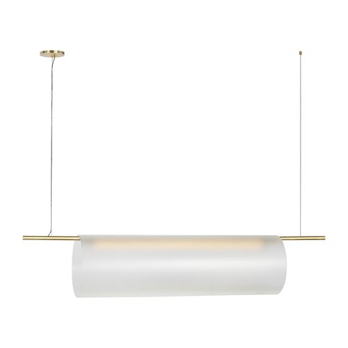 Hand-Rubbed Antique Brass LED Linear Chandelier from the Trace Collection