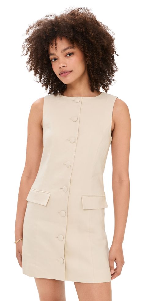 The Cece Linen Dress Light Khaki