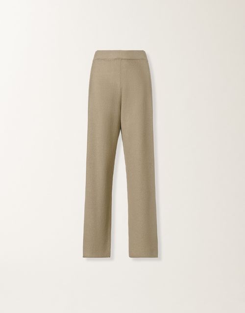 Cotton and linen pants with sequins, khaki