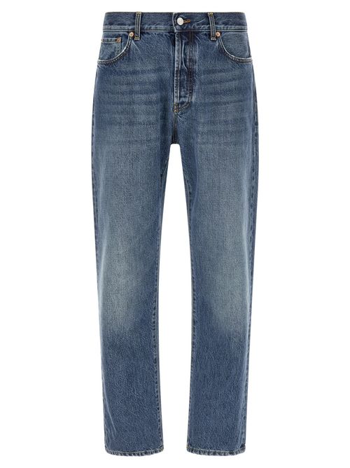 Blue Relaxed Mid Rise Jeans