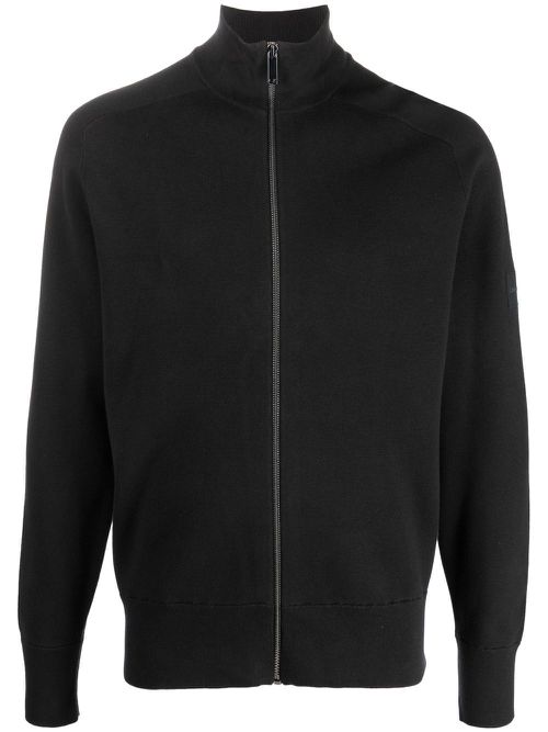 High-neck zip cardigan - Black