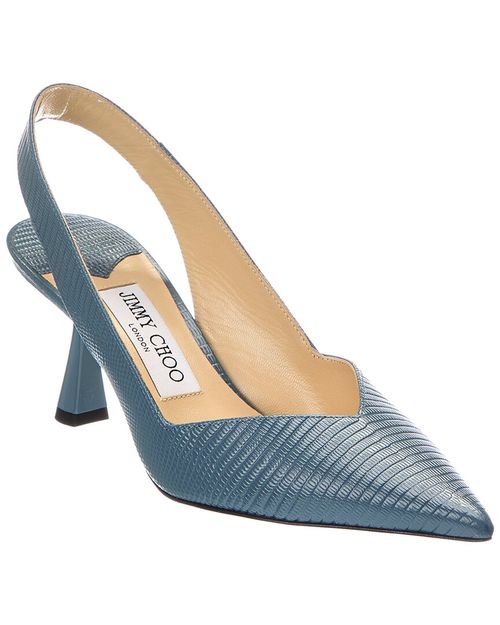 Liya 65 Lizard-Embossed Leather Slingback Pump