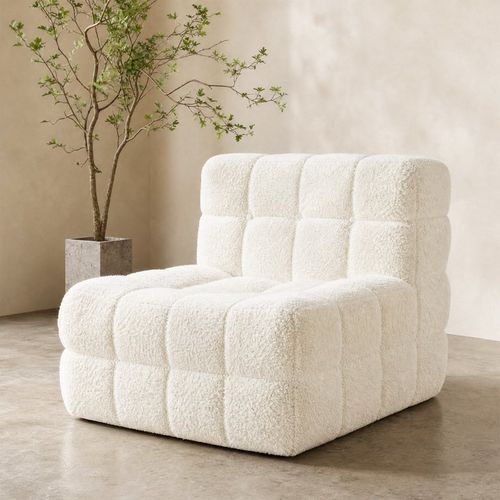 OHS Boucle Square Lazy Chair - Crea