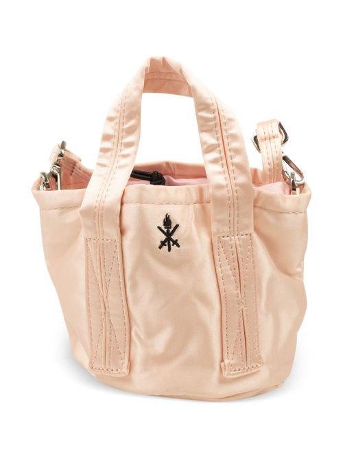 Polyester Salt Satin Mini Bucket Bag "Pink"