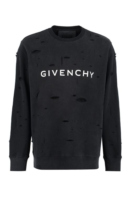 Logo-print Distressed Sweatshirt