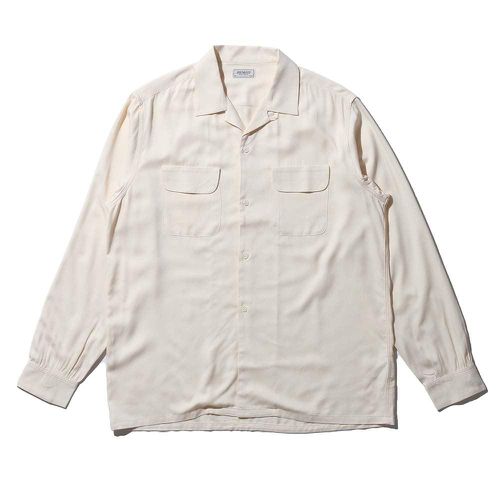 Open Collar Rayon Shirt Ecru