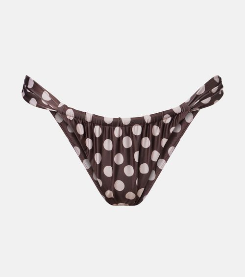 Andez gathered polka-dot bikini bottoms