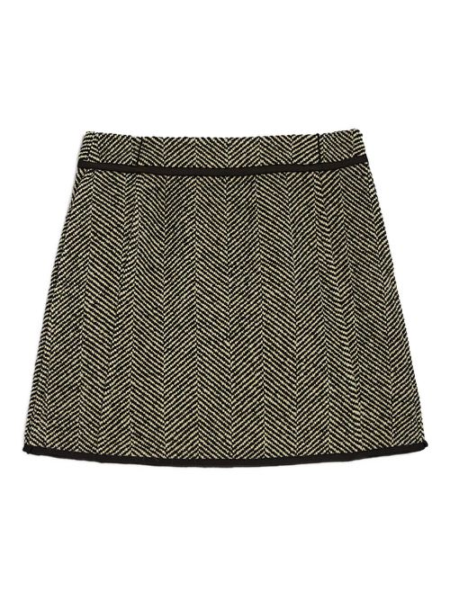 Herringbone-patterned mini skirt - Green