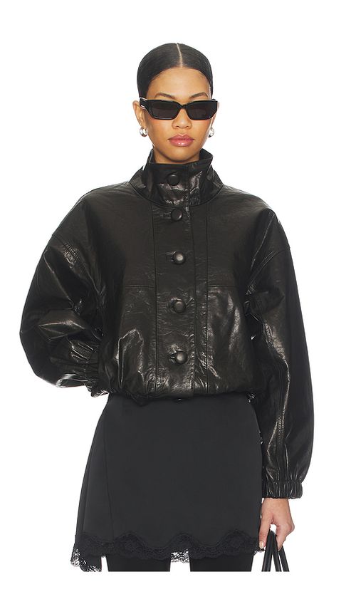 Dodiee Kate Leather Bomber in Black. S. Also in