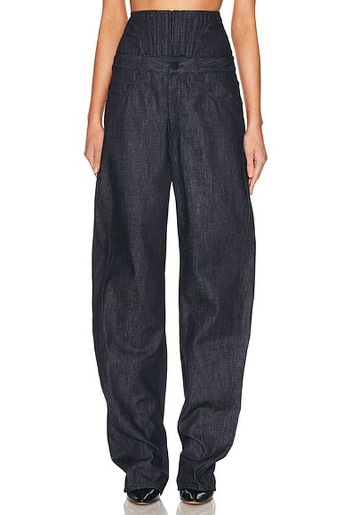 Mugler Straight Leg in Raw Blue - Blue. 24 also