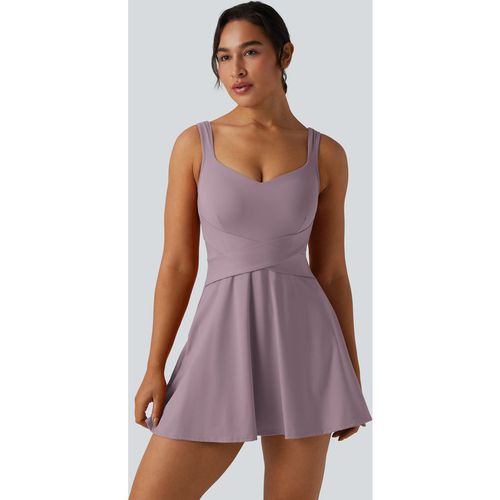 Halara SoftlyZero™ Airy 2-in-1 InstantCool Mini Tennis Active Dress with Pocket-Easy Peezy Edition - Elderberry