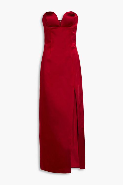 Sara Battaglia - Strapless satin maxi dress - Red - IT 46