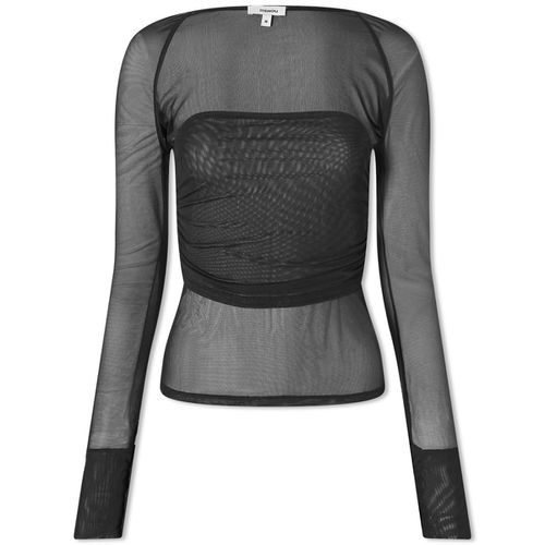 Women's Iris Long Sleeve Mesh Top in Black