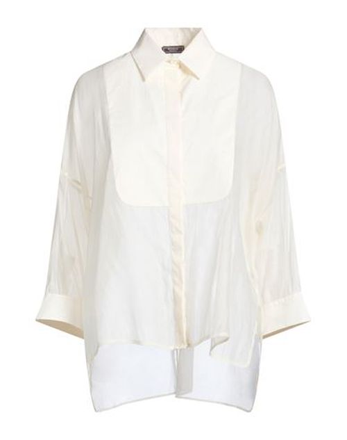 Woman Shirt Ivory Size 6 Silk, Polyester, Cotton