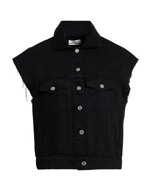 Denim Couture Woman Denim outerwear Black Size M Cotton