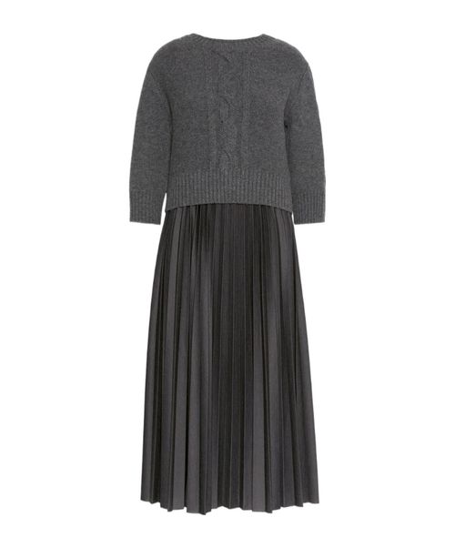 Jersey dress with a wool top - Dark grey