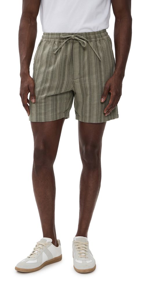 Saturday Dobby Stripe Short 6 Olive