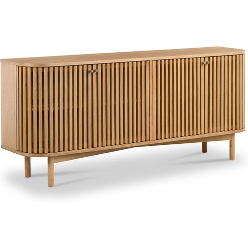 Shorwell Oak Slatted Large 4 Door Sideboard Cabinet | Roseland