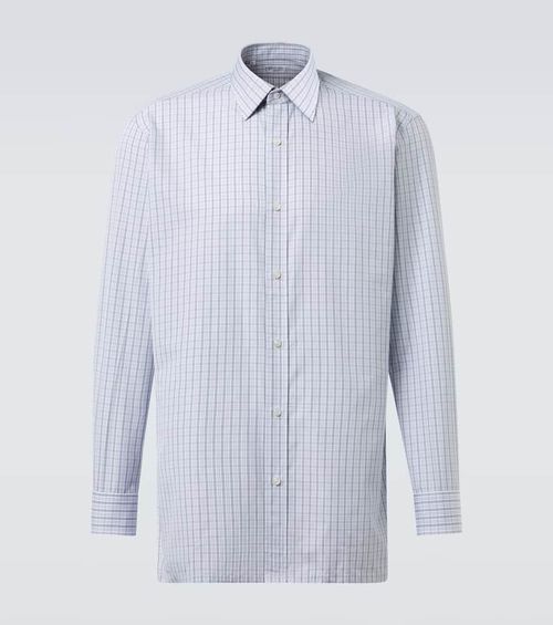 Checked cotton poplin shirt