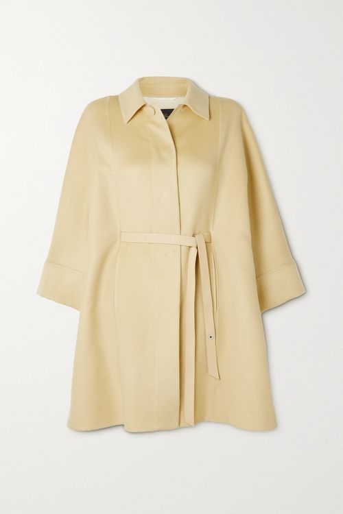 Upper East Belted Cashmere Coat - Beige - One size