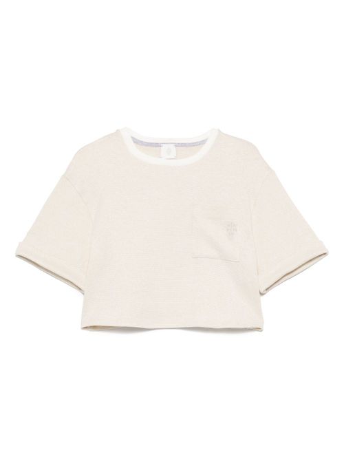 Eleventy Kids logo-embroidered sweater - Neutrals
