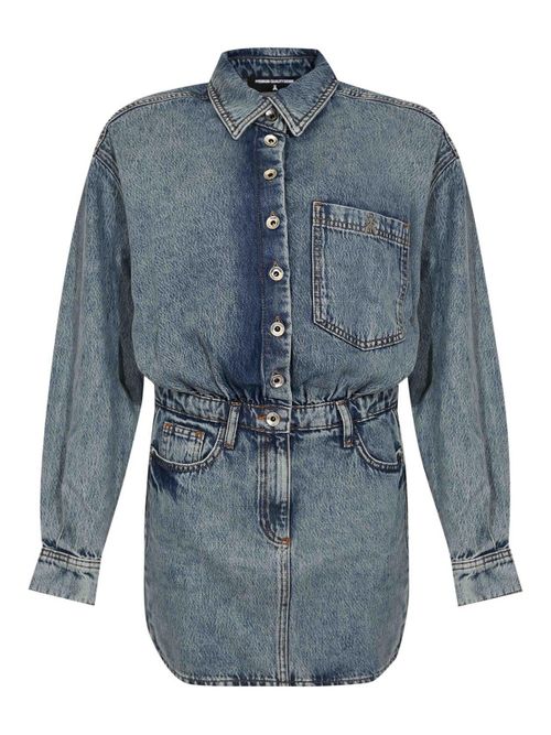 Denim mini shirt dress