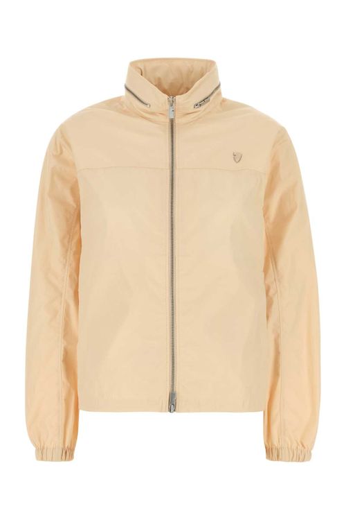 Nylon Blend Windbreaker Jacket — Beige