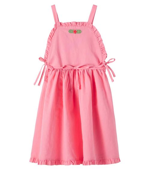 Dalina embroidered ruffled linen and cotton dress