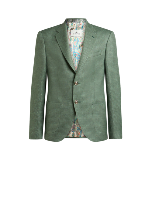Single-breasted Wool Mouliné Jacket