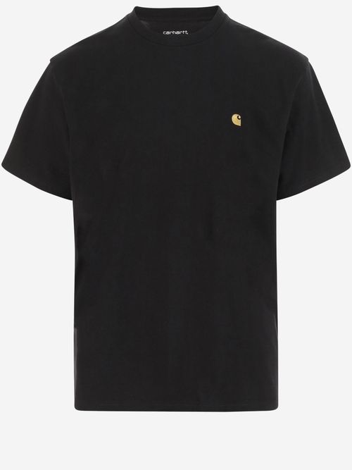 Logo-Embroidered Cotton T-Shirt — Black