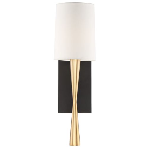 Crystorama Trenton 19" Wall Sconce in Antique Brass And Black Forged