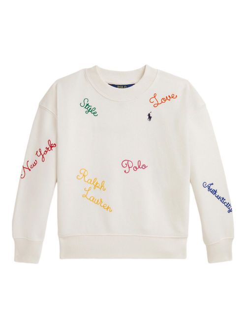Embroidered slogan sweatshirt - White