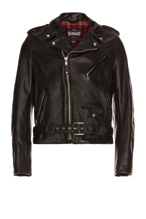 Schott Vintage Fit Moto Jacket in Black - Black. XL/1X also in L