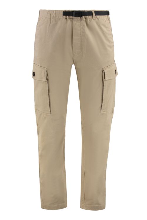 Belted Cotton Cargo Cargo Pants — Beige