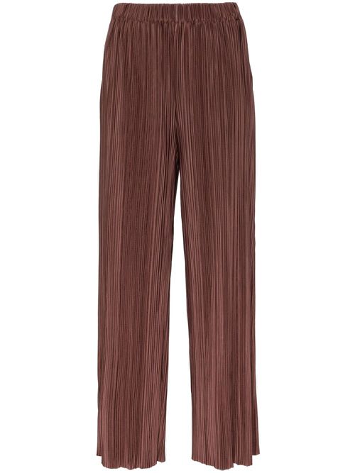 Uma plissé-effect trousers - Brown