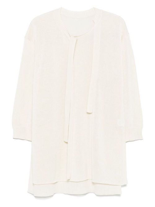 Issey Miyake buttoned draped sweater - White