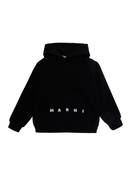 Logo-Embroidered Cotton Hoodie — Black