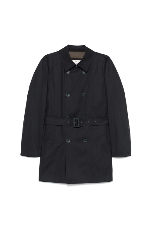 Double-Breasted Wool Coat — Navy