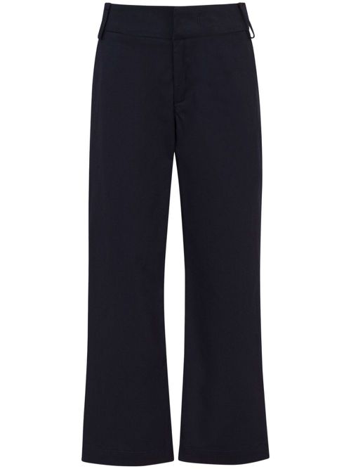 Embroidered gabardine trousers - Blue