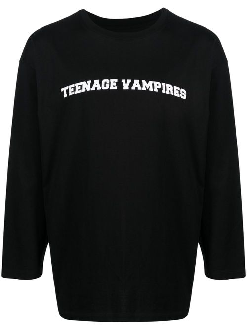 Graphic-print jersey-knit jumper - Black