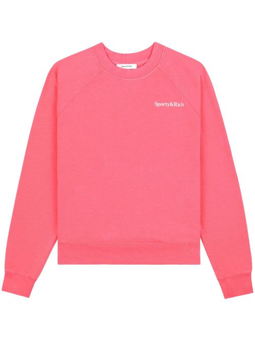 Logo-embroidered cotton sweatshirt - Pink
