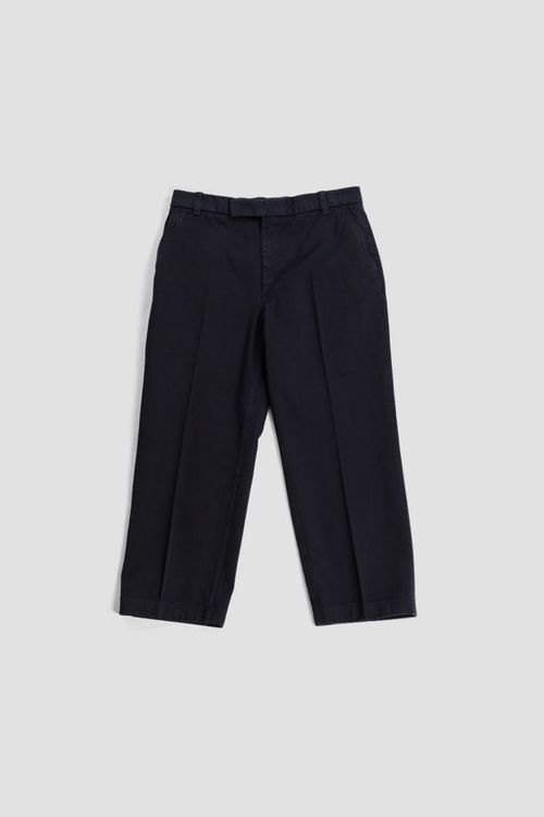 Relaxed Cropped Chino Trousers — Navy