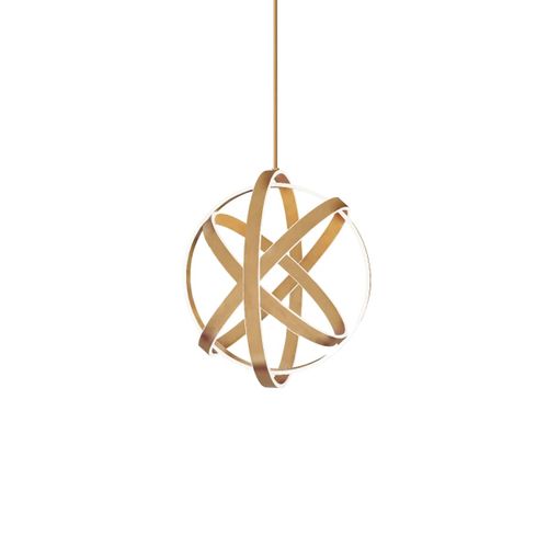 Kinetic 4-Light LED Chandelier in Aged Bra