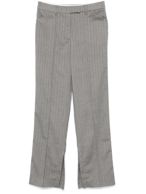 Herringbone-pattern striped trousers - Grey