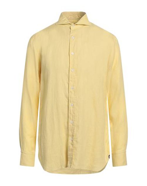 Lardini Man Shirt Yellow Size 16 Linen
