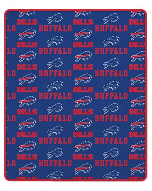 Buffalo Bills Nfl Team Repeating Logo Fleece Throw