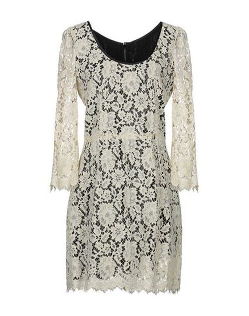 Woman Mini dress Beige Size 4 Cotton, Viscose, Polyamide, Silk