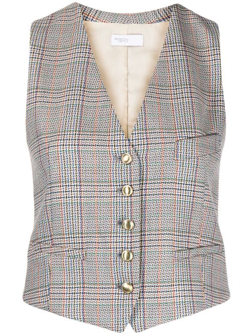 Tailored-cut V-neck waistcoat - Brown