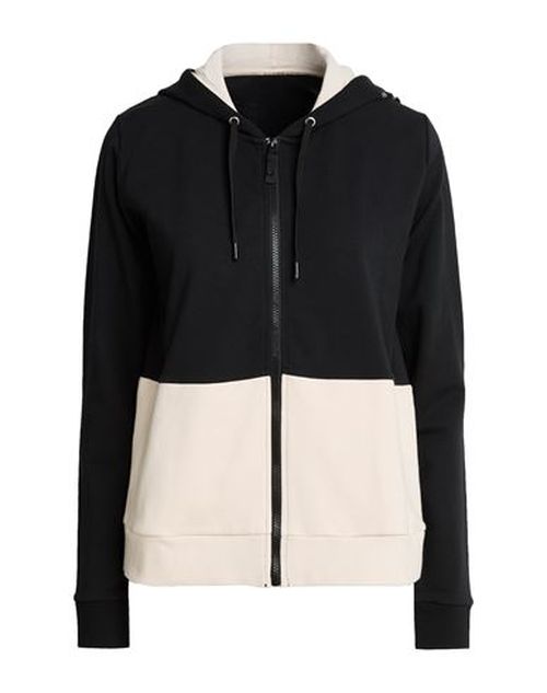 Woman Sweatshirt Black Size M Cotton, Elastane