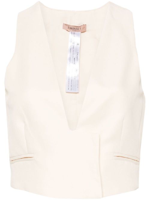 Slub-texture waistcoat - Neutrals